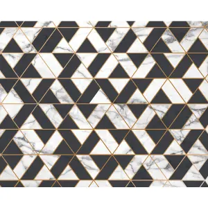 Origin Murals Marbled Textured Geometric White Matt Smooth Paste the Wall Mural 350cm Wide X 280cm High