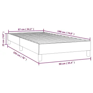 Berkfield Box Spring Bed Frame Black 90x190 cm 3FT Single Fabric