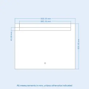 Nes Home 800x600mm LED Bathroom Mirror with Anti-fog Function, Touch Sensor Switch, Cool White Lighting Vertical & Horizontal