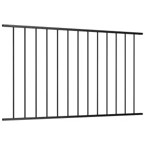 Berkfield Fence Panel Powder-coated Steel 1.7x1.25 m Black