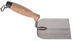 Toolty Margin Plastering Trowel with Wooden Handle 120mm Grinded Carbon Steel for Brickwork and Plastering Rendering DIY