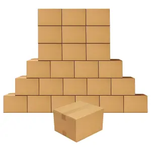 50 x Single Wall 12 x 9 x 9" (305x229x229mm) Strong Cardboard Shipping Boxes For House Moving & Storage