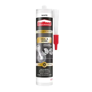 Unibond Seal & Bond Sealant Cartridge Multi-Purpose Adhesive White, 389g