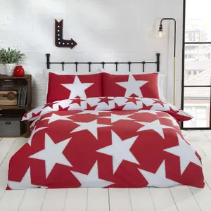 All Stars Starry Red Duvet Cover Set