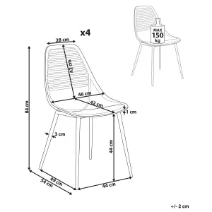 Set of 4 Chairs MONTELLO Black