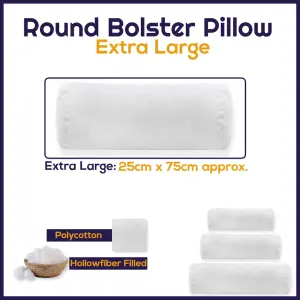 Round Shaped Bolster Pillow White Cushion Long Body Support Orthopaedic cylindrical shape Pillow