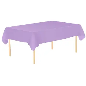 Light Purple Plastic Table Cover, Disposable Wipe Clean Waterproof Tablecloth - 54"x108"