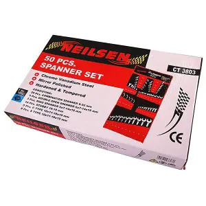 50pc Large Metric Combination Spanner Set 6-32mm Stubby (Neilsen CT3803)