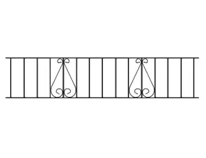 CLEVE Metal Scroll Garden Railing Panel 1830mm GAP x 355mm High CLZP06