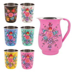 BillyCan - Picnic Jug Set - 300ml - Raspberry Pansy Jug - Multicolour - 7pc