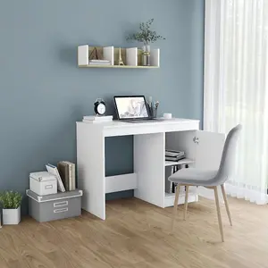 Berkfield Desk White 100x50x76 cm Engineered Wood