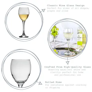 Argon Tableware - Classic White Wine Glasses - 245ml - Pack of 6 - Clear