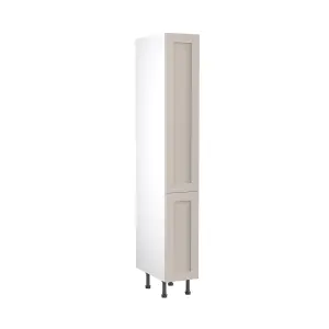 Kitchen Kit Larder Tall Unit with Pull Out Storage 300mm w/ Shaker Cabinet Door - Ultra Matt Light Grey