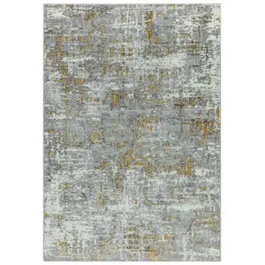 Abstract Yellow Easy to Clean Modern Jute Backing Rug for Living Room Bedroom and Dining Room-120cm X 170cm