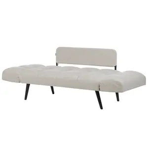 Beliani Retro Sofa Bed BREKKE Light Beige