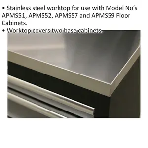 Premium 1360mm Stainless Steel Worktop for Cabinets ys02633, ys02634, ys02639 & ys02641