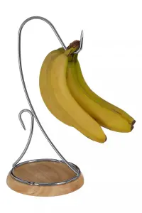 Maison by Premier Chrome with Wood Base Banana Hanger