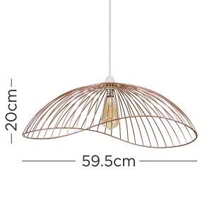 ValueLights Covelas Wavy Wire Design Easy Fit Ceiling Pendant Light Shade In Copper Metal Finish