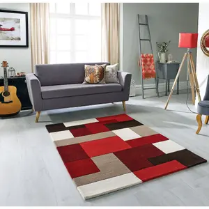 Melrose Lexus Red Low Pile Medium Area Rug 120/170cm