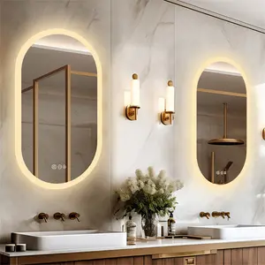 Oval LED Wall Mirror 100cm H x 50cm W