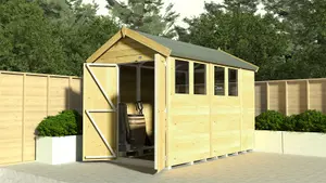 DIY Sheds 4x8 Apex Security Shed - Single Door (4ft x 8ft) 4 x 8