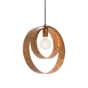 Hand Finished Gold Patina Ceiling Pendant Light - Dark Bronze Metalwork Fitting