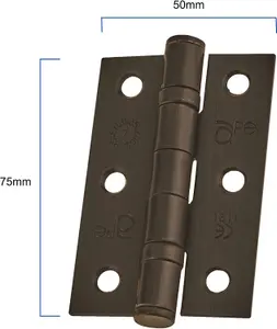 EAI - 3" Internal Door Hinges & Screws G7 FD30  - 76x50x2mm Square - Dark Bronze Pack 5 Pairs