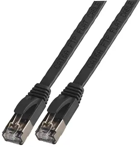 PRO SIGNAL - Flat Cat6a STP Ethernet Patch Lead, 2m Black