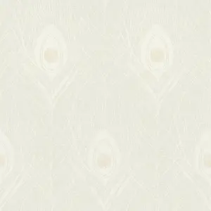 Galerie Absolutely Chic Beige Grey Metallic Peacock Feather Motif Smooth Wallpaper