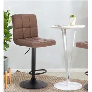 Deristin Swivel Upholstered Adjustable Height Counter Stool with Metal Frame (Set of 2) Dark Brown