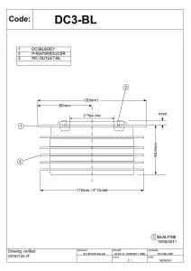 McAlpine DC3-BL Black 4"/110mm Drain Reducer Connector