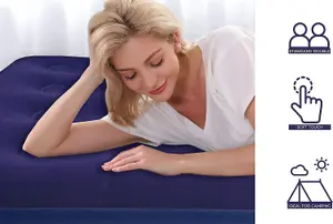 ECASA Deluxe Inflatable Mattress Single Blow up Air Bed with soft-touch flocked material