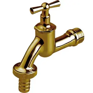 Invena 1/2 Inch Garden Tap Brass Polished Outdoor Valve Nice Looking