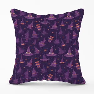 Witch Hats And Broomsticks Outdoor Cushion 45cm x 45cm