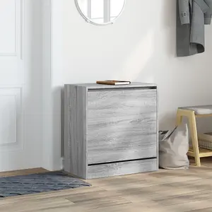 Berkfield Shoe Cabinet Grey Sonoma 60x34x63.5 cm Engineered Wood