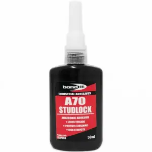 Bond It A70 Studlock Nut Lock Stud Thread Lock Sealer Adhesive Oil Tolerant 50ml (Pack of 3)