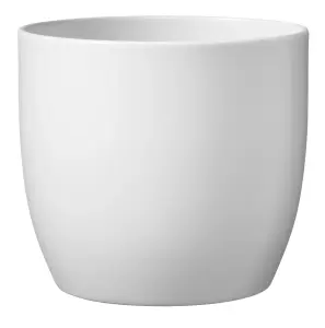 Verve White Ceramic Plant pot (Dia) 21cm, (H)20cm, 5.3L