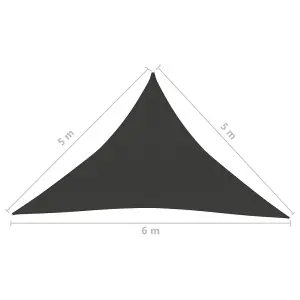 Berkfield Sunshade Sail 160 g/m2 Anthracite 5x5x6 m HDPE