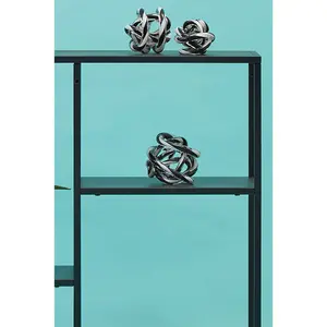 Interiors By Premier Practical Design Black Metal Multi Shelf Unit, Stylish Corner Shelf Unit, Multi Level Narrow Shelving Unit