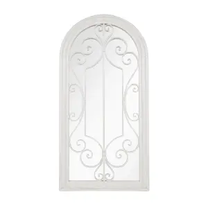 La Hacienda Aston & Wold Antique White Arch Framed Garden mirror 970mm x 490mm