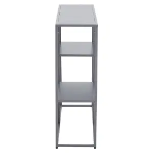 Interiors By Premier Stylish Grey Metal Multi Shelf Unit, Practical Design Corner Shelf Unit, Multi Level Narrow Shelving Unit