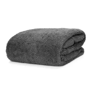 Snug Rug Blanket Luxury Sherpa Fleece Sofa TV Throw Gift Blankets 127x178cm - Slate Grey