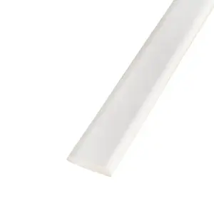 28mm Flat UPVC D Shape White Trim Moulding 2 x 1.25M  - Total 2.5M