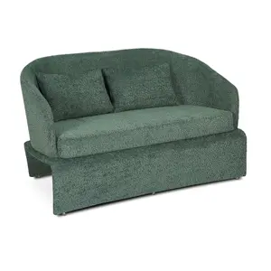 2 Seater Loveseat Small Sofa in Sage Green Teddy Boucle Fabric