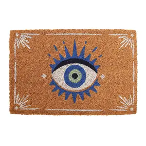 Something Different All Seeing Eye Door Mat Natural/Blue (One Size)