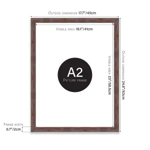 A2 Walnut Picture Frame Fits A2 (42 x 59.4cm - 16.5 x 23.4in) Poster, Photo, Artwork, or Print.