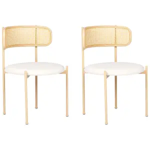 Set of 2 Dining Chairs ANDOVER Metal Light Wood