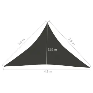 Berkfield Sunshade Sail 160 g/m2 Anthracite 3.5x3.5x4.9 m HDPE