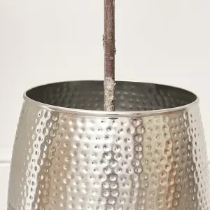 Melody Maison Large Silver Hammered Metal Planter