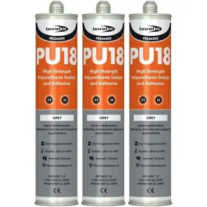 Bond it High Strength Polyurethane Adhesive & Sealant Grey 310ML x 3